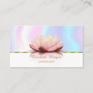 Carte De Visite Faux Gold Stripe, Lotus, Holographique