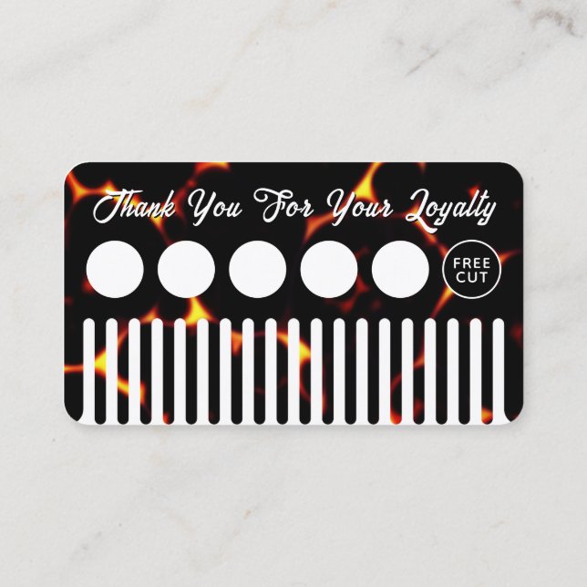 Carte De Visite Faux hair comb looking hair salon loyalty card (Dos)