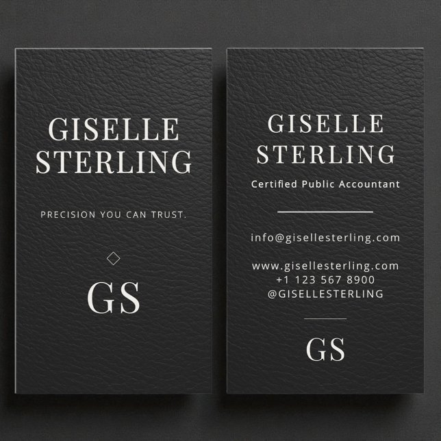 Carte De Visite Faux Leather Modern Accountant Tax Preparer CPA (Créateur téléchargé)
