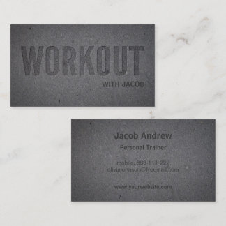 Carte De Visite Faux Letterpress Deboss Workout Fitness Entraîneur