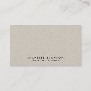 Carte De Visite Faux Linge Beige Élégant Luxe Professionnel