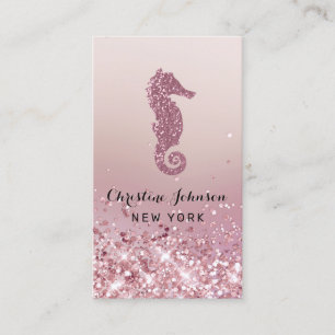 Carte De Visite ・faux logo de la parties scintillant en or rose