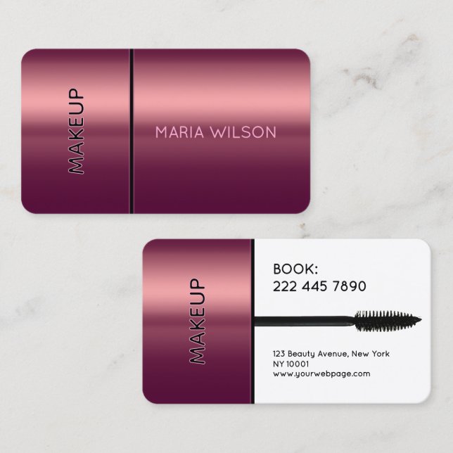 Carte De Visite Faux mascara brush makeup Business Card (Devant / Derrière)