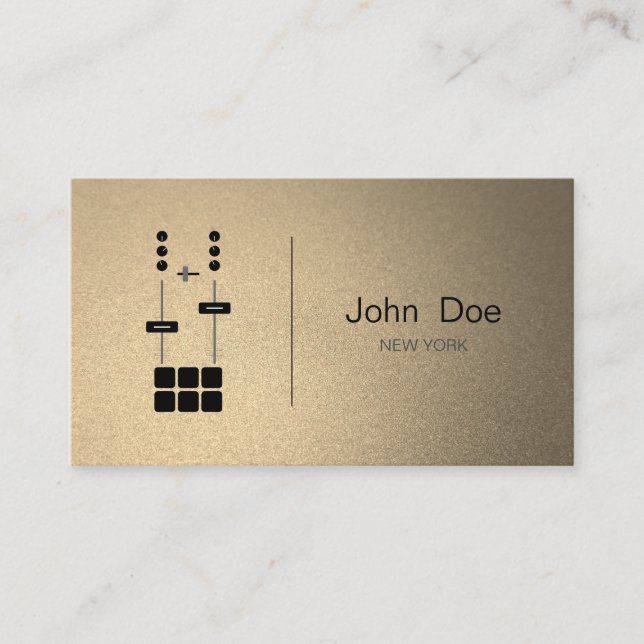 Carte De Visite Faux métal or | DJ professionnel (Devant)