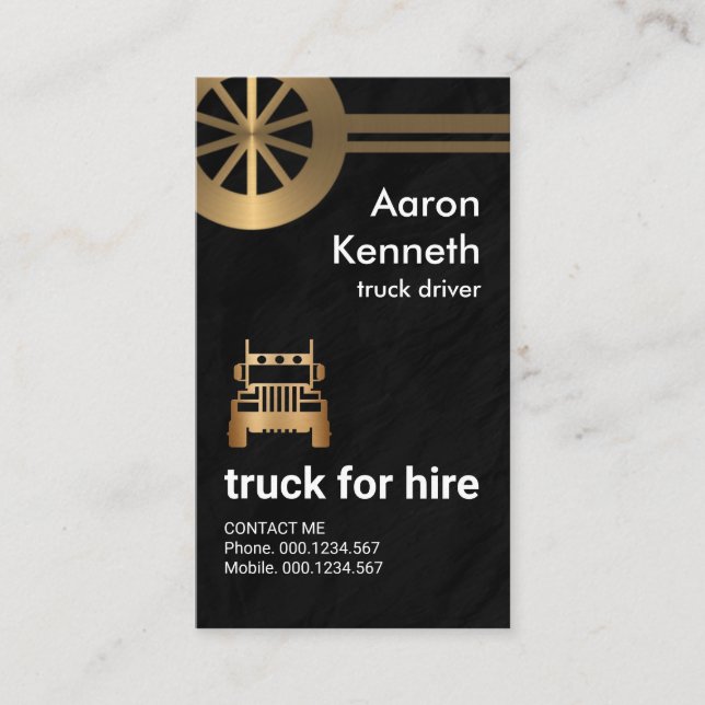 Carte De Visite Faux Metal Tire Transporteur Grandeur Grunge (Devant)