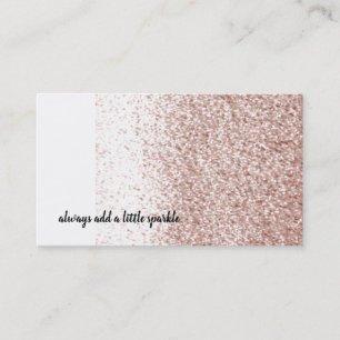 Carte De Visite Faux Pailleté Rose Blush