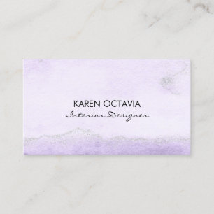 Carte de visite Faux Paillettes Lavande Aquarelle