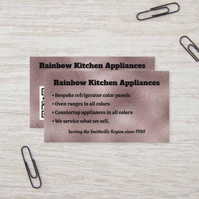 Carte De Visite Faux rose foncé (Devant/Arrière en situation)