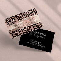Faux rose gold feuille léopard coup de pinceau Blu