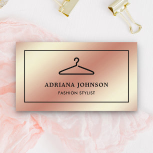 Carte De Visite Faux Rose Gold Foil cintre pour vêtements Styliste