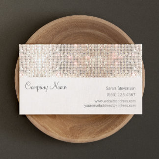Carte De Visite Faux Silver Sequins Amusant tendance