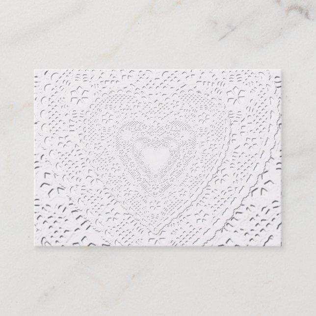 Carte De Visite Faux White Lace Fabric Arrière - plan (Devant)