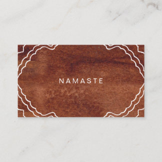 Carte De Visite Faux Wood Grain Cool Yoga Enseignant