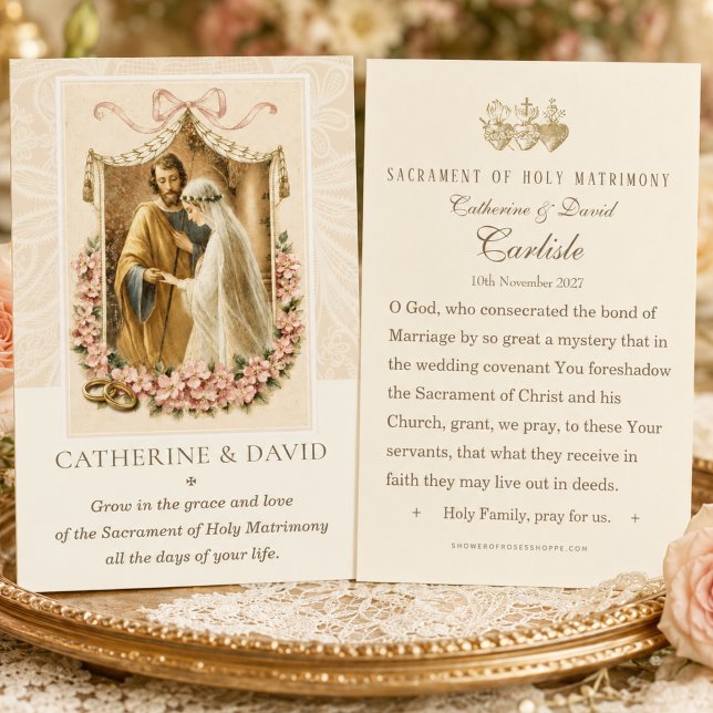 Carte De Visite Faveur de mariage traditionnelle catholique Joseph (Créateur téléchargé)
