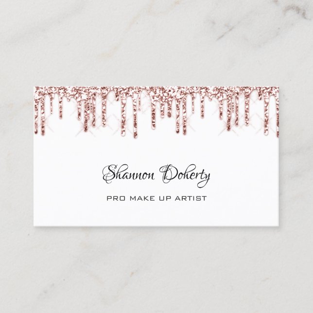 Carte De Visite FB Insta Social Lash Rose Gold Drives Blanc (Devant)