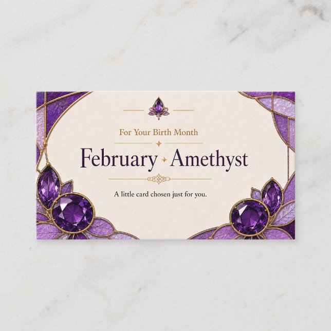 Carte De Visite February Amethyst Birthstone Customer Connection S (Créateur téléchargé)