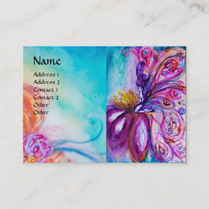 CARTE DE VISITE FÉE FLEUR MIGNONNE ET FANTAISISTE EN ROSE, ÉCLATS 