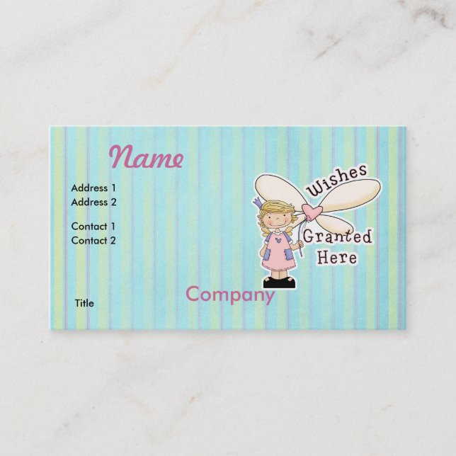 Carte De Visite Fée marraine qui exauce les vœux (Devant)