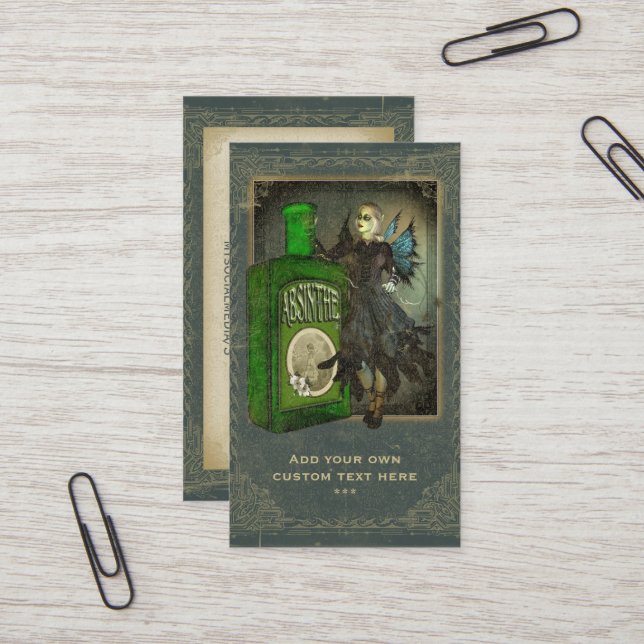 Carte De Visite Féerie d'absinthe - La Fée Verte - la fée verte (Devant/Arrière en situation)