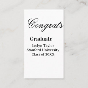 Carte De Visite Félicitations diplômé nom université nom promotion