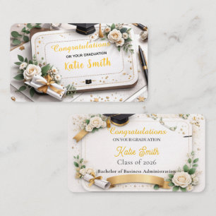 Carte De Visite Félicitations pour la remise des diplômes avec mot