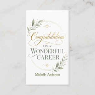 Carte De Visite Félicitations pour une carrière remarquable Person