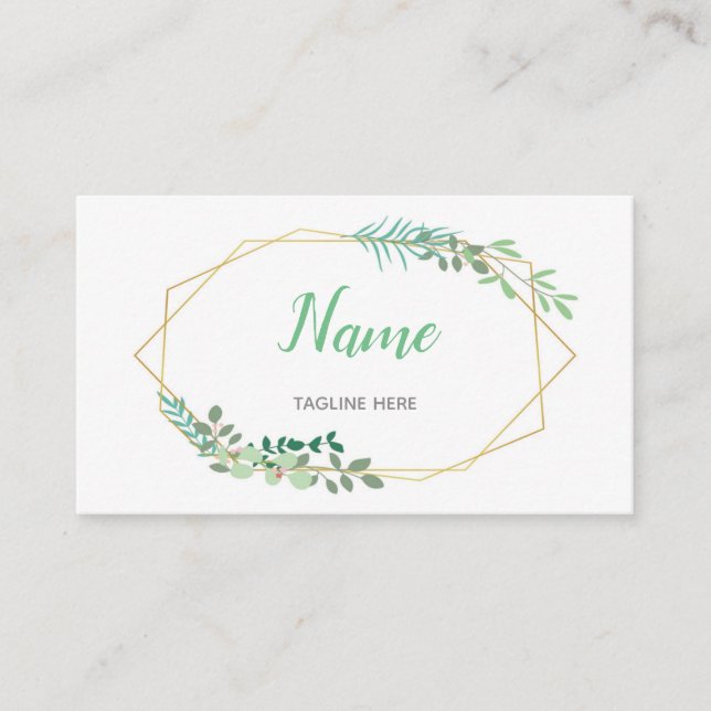 Carte de visite féminin de verdure (Devant)
