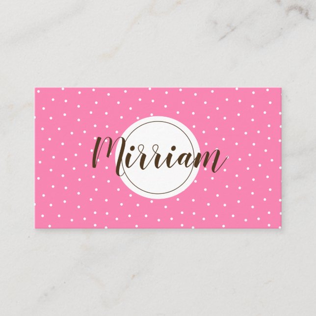 Carte De Visite Féminin moderne professionnel rose et marron (Devant)