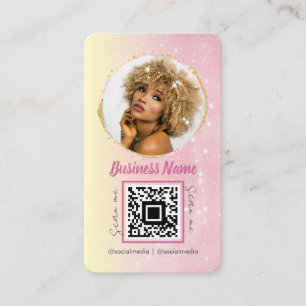 Carte De Visite Feminin Social Media Rose Gold rose Parties scinti