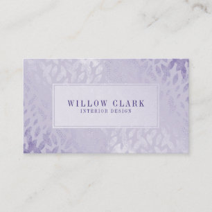 Carte De Visite Feminine Pale Violet Or Willow Tree Leaf Motif
