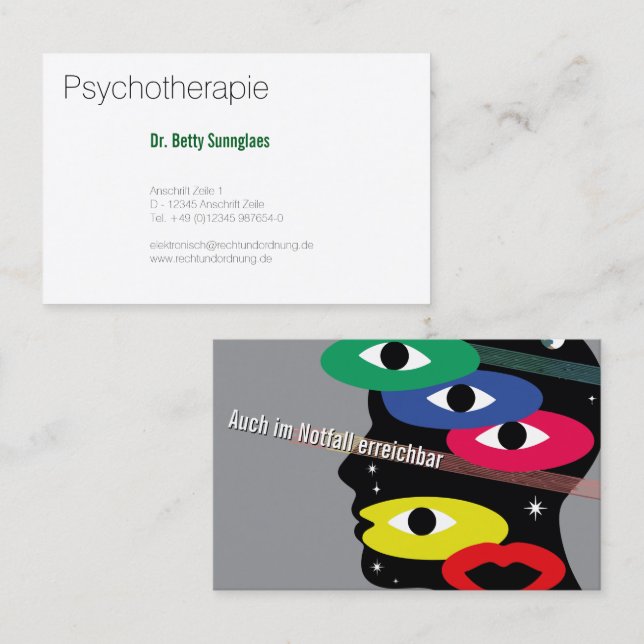Carte De Visite feminine psychologists (Devant / Derrière)