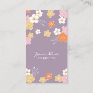 Carte De Visite Feminine purple pink white hawaiian exotic flowers