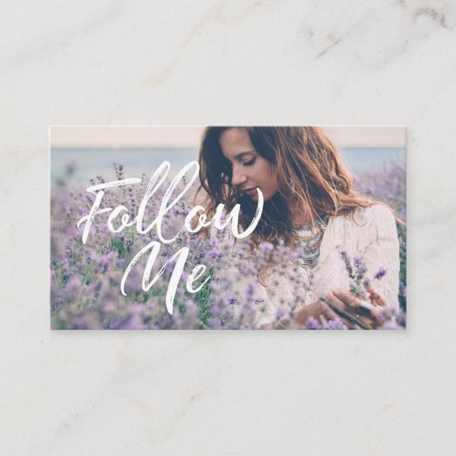 Carte De Visite Feminine & Trendy Follow Me Social Media Photo (Devant)