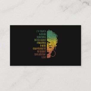 Carte De Visite Femme Africaine Gift Melanin Pride Histo Noir