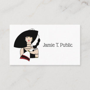 Carte De Visite Femme Art Déco vintage portant des gants Casquette