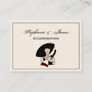 Carte De Visite Femme Art Déco Vintage portant un chapeau des gant