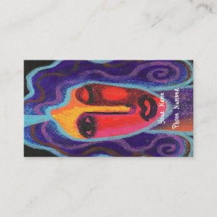 Carte De Visite Femme aux cheveux pourpres