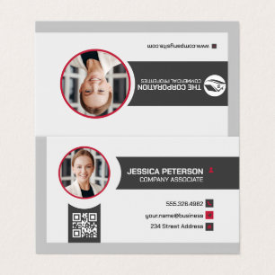 Carte De Visite Femme d'affaires souriante Entreprise Code QR