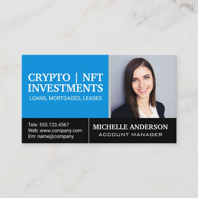 Carte De Visite Femme d'affaires souriante | Financement d'entrepr (Devant)