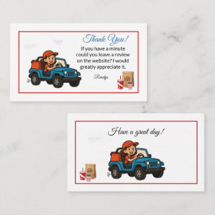 Carte De Visite Femme de livraison Dash Cheveux bruns BlueJeep