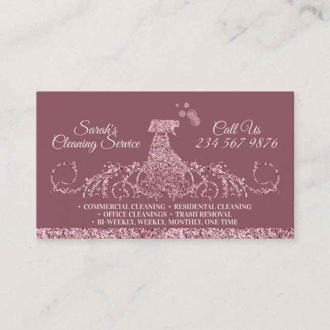 Carte De Visite Femme de ménage Entretien sparkle swing (Devant)