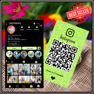 Carte De Visite Femme de ménage Instagram QR Code de nettoyage Lim
