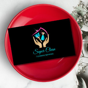 Carte De Visite Femme de ménage Services de nettoyage professionne