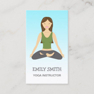 Carte De Visite Femme de yoga en posture de lotus Professeur de yo