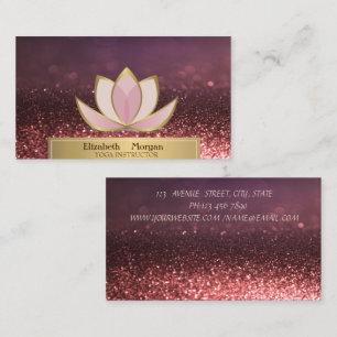 Carte De Visite Femme dorée Silhouette Lotus Instructrice Reiki Bo