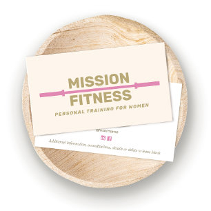 Carte De Visite Femme Fitness Personal Trainer Rose