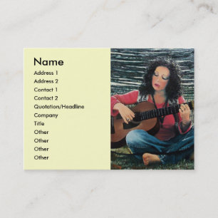 Carte De Visite Femme Jouant De La Musique Avec Guitare Acoustique