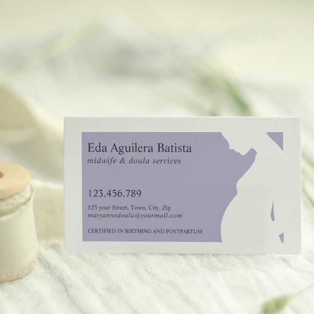 Carte De Visite Femme mauve-sage Doula femme enceinte SILHOUETTE (Créateur téléchargé)