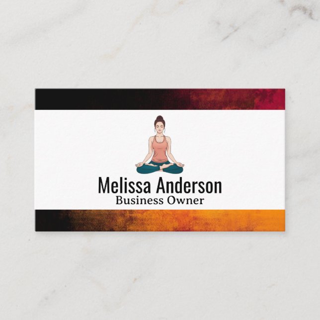 Carte De Visite Femme méditant | Pose de yoga (Devant)