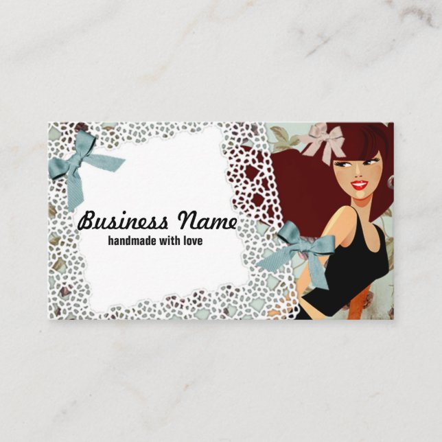 carte de visite - femme, mode, fille, arc-en-cheve (Devant)